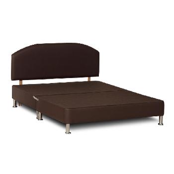 Deluxe Faux Leather Divan Base - Small Double - Brown