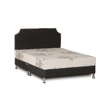 Deluxe Linen Divan Base - Double - Charcoal