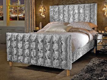 Designer HB4U 4ft Grande HFE Small Double Glitz Fabric Bed Frame