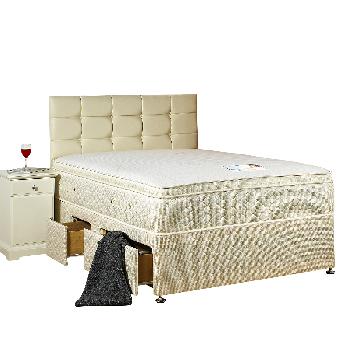 Divine Sleep White Rose 1500 Pocket Divan Set 2 Drawers Small Single