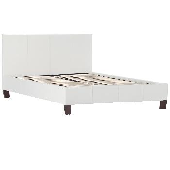 Dorset Deluxe Leather Bedstead Double White