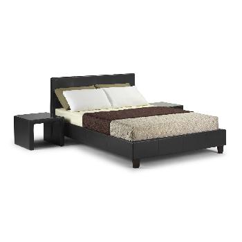 Dorset Deluxe Leather Bedstead Small Double Black