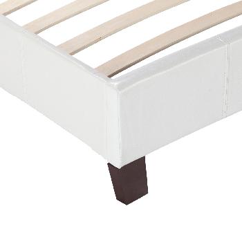 Dorset Deluxe Leather Bedstead Small Double White