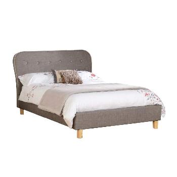 Eaton Grey Fabric Bed - Double
