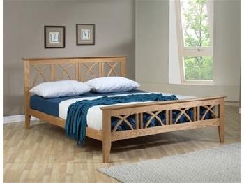 Ecofurn Meadow 5' King Size Natural Slatted Bedstead Wooden Bed