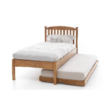 Eleanor Low End Guest Bed - Honey Oak with Mattress and Bedding Bundle