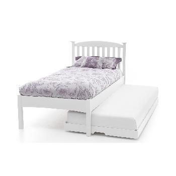 Eleanor Low End Guest Bed - Opal White with Mattress and Bedding Bundle