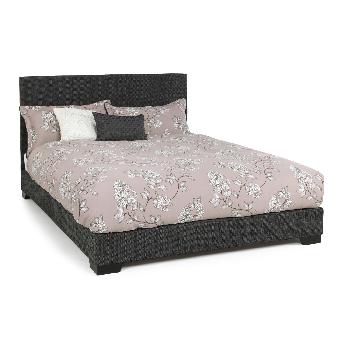 Emily Small Double Fabric Bed Graphite Ebony Feet