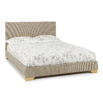 Emily Small Double Fabric Bed Latte Natural Feet