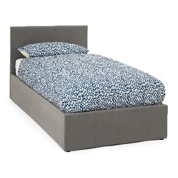 Evelyn Upholstered Ottoman Bed - Kingsize - Steel