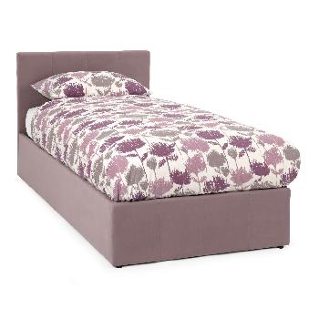 Evelyn Upholstered Ottoman Bed - Single - Lavender
