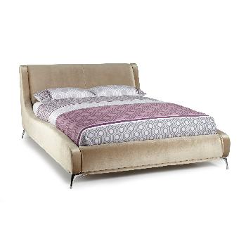 Faye Fabric Bedstead - Kingsize - Gold