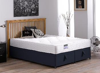 Fenton Open Spring Ottoman Bed - Firm - Blue - 4'6 Double