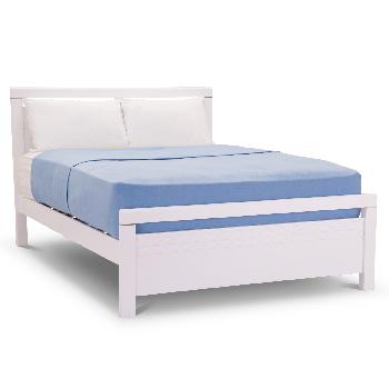 Fion White Wooden Bed Frame Ambers Fion White Wooden Double Bed