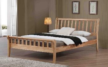 Flintshire Padeswood Hardwood Oak Finish Bed Frame, Double