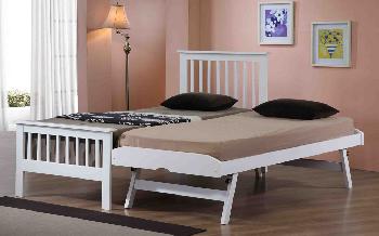 Flintshire Pentre Hardwood Guest Bed in White, Single