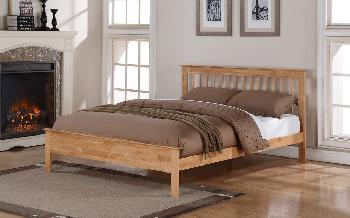 Flintshire Pentre Hardwood Oak Finish Bed Frame, Double