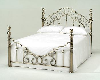 Florence Antique Brass Bed Frame, Double