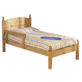 Football Wooden Bed Frame Football Wooden Bed Frame Single Natural Finish With Guard Rail