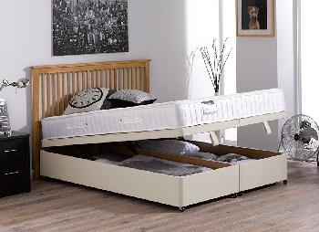 Franklin Open Spring Ottoman Bed - Medium - Beige - 4'6 Double