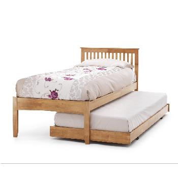Freya Wooden Guest Bed - Honey Oak with Mattress and Bedding Bundle