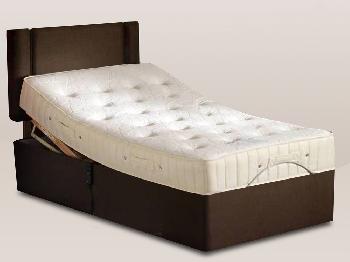 Furmanac 4ft MiBed Leanne Electric Adjustable Small Double Bed with Brown Weave Base