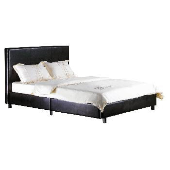 Fusion Faux Leather Bed Double Black