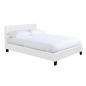 Georgia Faux Leather Bed - White - Double