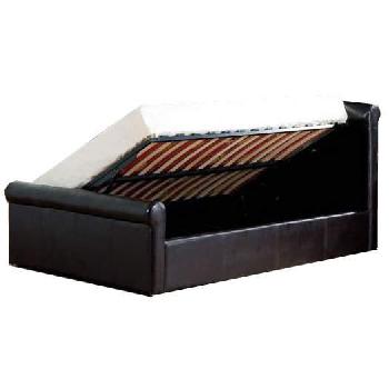 GFW Carolina Faux Leather Ottoman Bed Double Brown