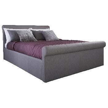 GFW Carolina Upholstered Ottoman Bed Double Silver