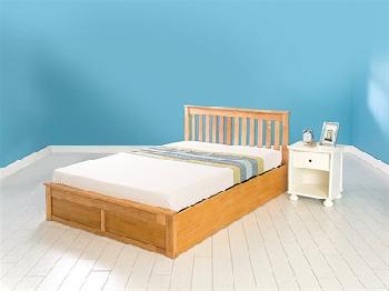 GFW Como Ottoman 4' 6 Double Oak Ottoman Bed