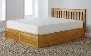 GFW Como Wooden Ottoman Bed, Double, Oak Finish