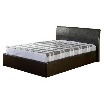 GFW Denver Faux Leather Ottoman Bed - Double - Brown