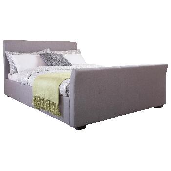 GFW Hannover Upholstered Bed Frame in Silver Double