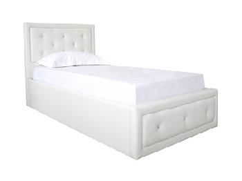 GFW Hollywood Ottoman (Single) 3' Single White Leather Ottoman Bed