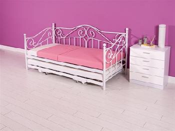 GFW Madison 3' Single White Metal Stowaway Bed