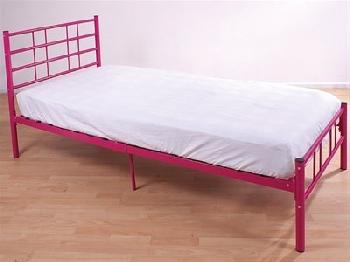 GFW Morgan Pink 3' Single Pink Metal Metal Bed