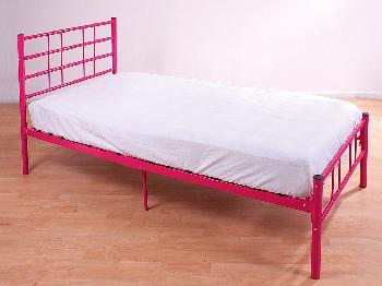 GFW Morgan Single Pink Metal Bed Frame