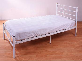 GFW Morgan Single White Metal Bed Frame