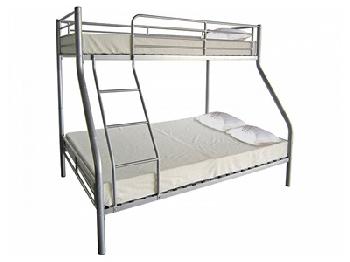 GFW Ohio - Triple Sleeper 3' Single Silver Metal Bunk Bed