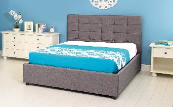 GFW Regal Grey Fabric Ottoman Bed, Double