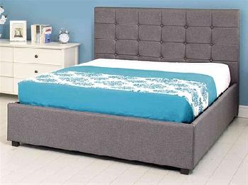 GFW Regal Ottoman 5' King Size Grey Hopsack Fabric Ottoman Bed