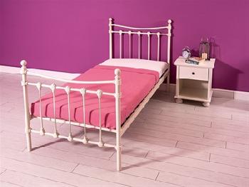 GFW Santa Fe Bedstead 3' Single Ivory Metal Bed