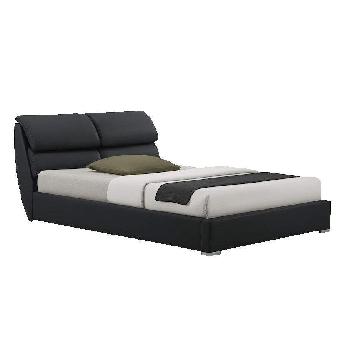 Giomani Bourbon Faux Leather Bed Frame in Black - Double