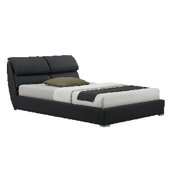 Giomani Bourbon Faux Leather Bed Frame in Black - King