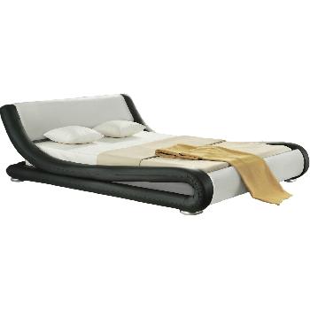 Giomani Carson Faux Leather Bed Frame in Black and White - Double