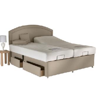 Grace Memory Adjustable Bed Set in Beige Grace King No Drawer In Mattress Massage No Heavy Duty