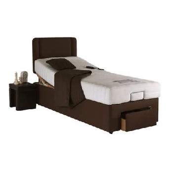 Grace Memory Adjustable Bed Set in Brown Grace Brown Double End Drawer Bolt On Massage No Heavy Duty