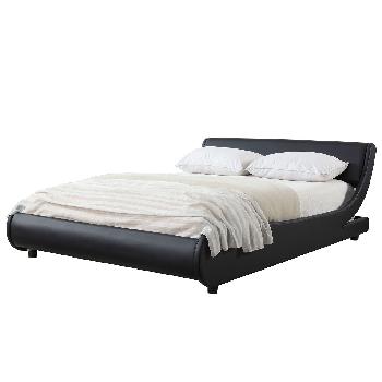 Griffin Faux Leather Italian Bed Frame Double Black