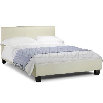 Hamburg Cream Faux Leather Bed Frame King Hamburg Cream Faux Leather Bed Frame